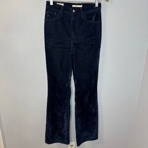 Levi's Ribcage Boot jeans Women's Navy Blue Velvet Velour Women's 26x33
